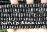 CLJ622 15 inches 5*8mm faceted round sesame jasper beads