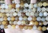 CLJ624 15 inches 8mm faceted nuggets sesame jasper beads