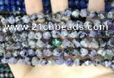 CLJ625 15 inches 8mm faceted nuggets sesame jasper beads