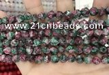 CLJ627 15 inches 8mm faceted nuggets sesame jasper beads