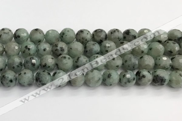 CLJ643 15.5 inches 12mm faceted round sesame jasper beads wholesale