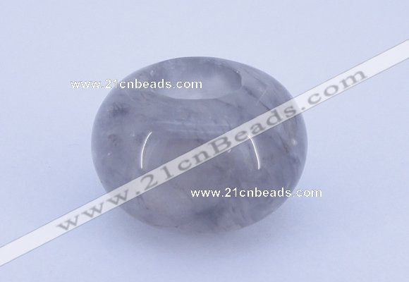 CLO02 19*30mm rondelle loose cloudy quartz gemstone beads wholesale