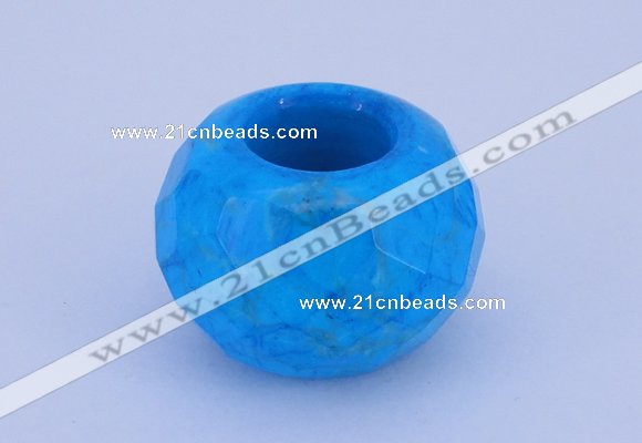 CLO14 19*30mm faceted rondelle loose turquoise gemstone beads wholesale