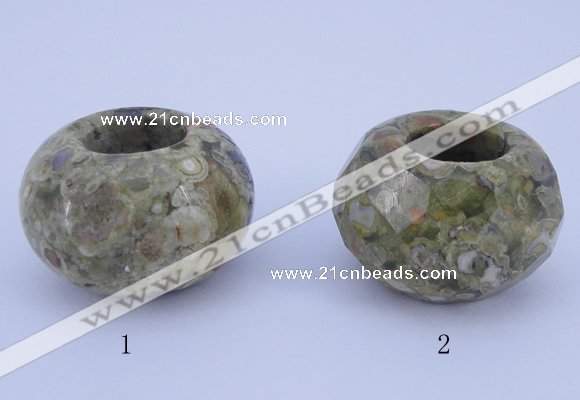 CLO23 19*30mm rondelle loose rhyolite gemstone beads wholesale