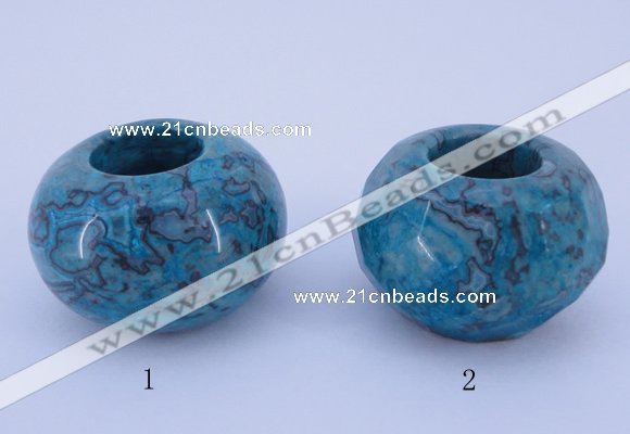 CLO28 19*30mm rondelle loose dyed picture jasper gemstone beads wholesale