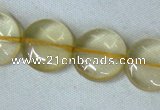 CLQ04 15.5 inches 12mm coin natural lemon quartz beads Wholesale