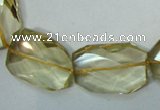 CLQ05 faceted freeform brick natural lemon quartz beads