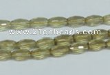 CLQ10 15.5 inches 6*10mm faceted rice natural lemon quartz beads