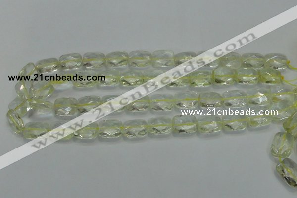 CLQ101 15 inches 13*18mm faceted rectangle natural lemon quartz beads