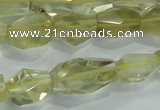 CLQ102 8*12mm - 12*22mm faceted nuggets natural lemon quartz beads