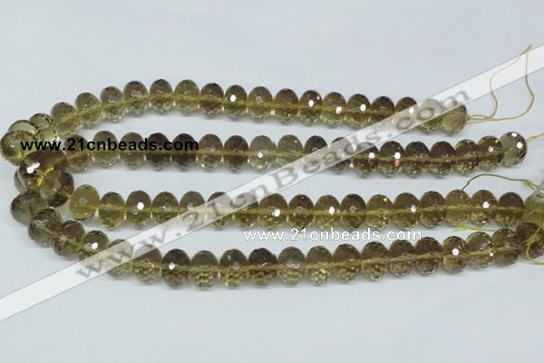 CLQ16 15.5 inches 10*14mm faceted rondelle natural lemon quartz beads