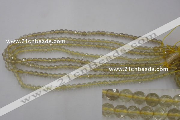 CLQ161 15.5 inches 6mm faceted round natural lemon quartz beads