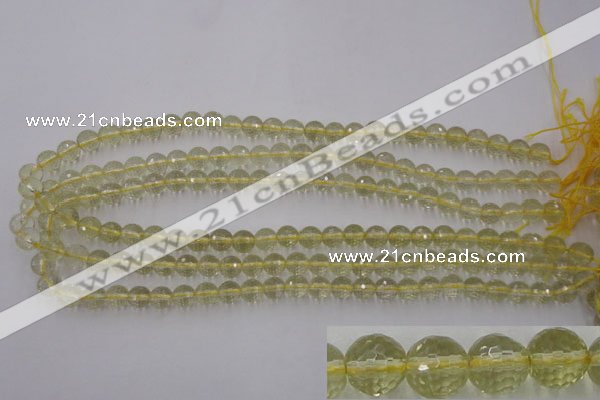 CLQ162 15.5 inches 8mm faceted round natural lemon quartz beads