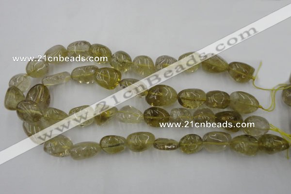 CLQ170 15.5 inches 12*16mm – 14*22mm nuggets natural lemon quartz beads