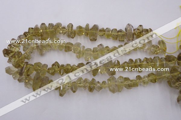 CLQ171 6*8mm – 10*16mm faceted nuggets natural lemon quartz beads