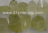 CLQ173 13*18mm – 20*28mm faceted nuggets natural lemon quartz beads