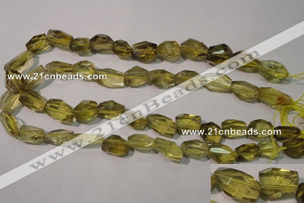 CLQ256 15.5 inches 15*18mm faceted nuggets natural lemon quartz beads