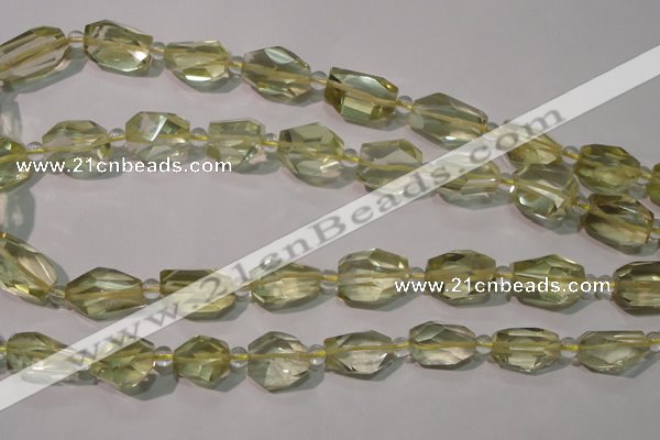 CLQ258 15.5 inches 10*14mm – 12*16mm faceted nuggets lemon quartz beads