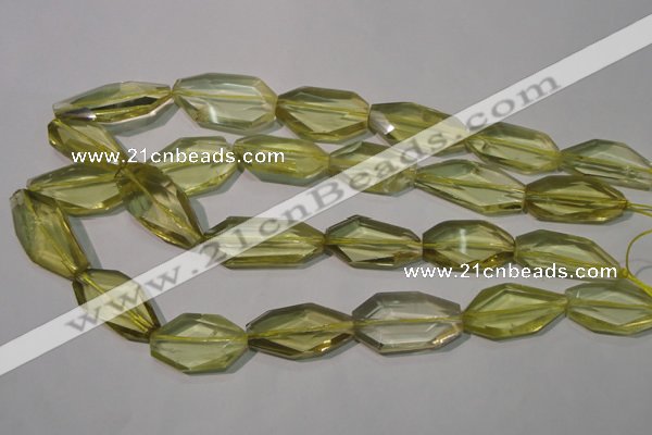 CLQ260 15.5 inches 15*18mm – 20*32mm faceted freeform lemon quartz beads