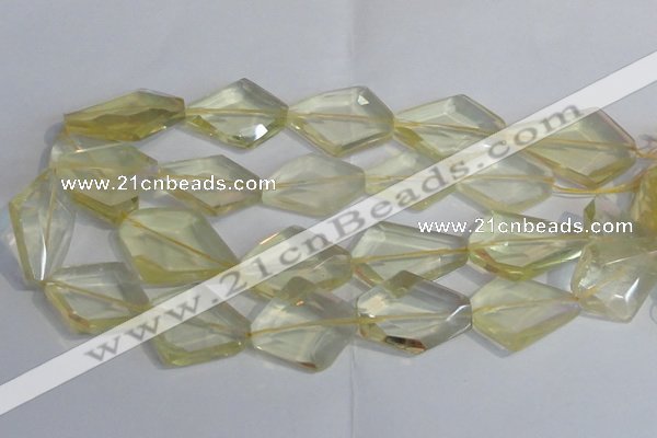 CLQ265 15.5 inches 20*25mm - 30*35mm faceted freeform lemon quartz beads