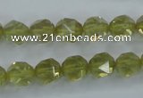 CLQ303 15.5 inches 10mm faceted nuggets lemon quartz beads