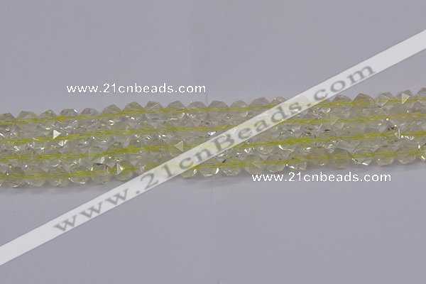 CLQ312 15.5 inches 8mm faceted nuggets lemon quartz beads