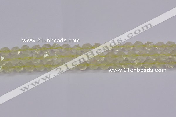 CLQ313 15.5 inches 10mm faceted nuggets lemon quartz beads