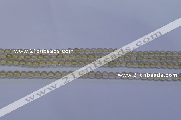 CLQ350 15 inches 4mm round natural lemon quartz beads wholesale