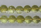 CLQ56 15.5 inches 8mm faceted round natural lemon quartz beads