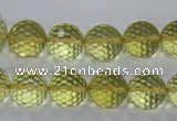 CLQ57 15.5 inches 10mm faceted round natural lemon quartz beads