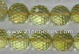 CLQ59 15.5 inches 14mm faceted round natural lemon quartz beads