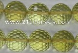 CLQ60 15.5 inches 16mm faceted round natural lemon quartz beads