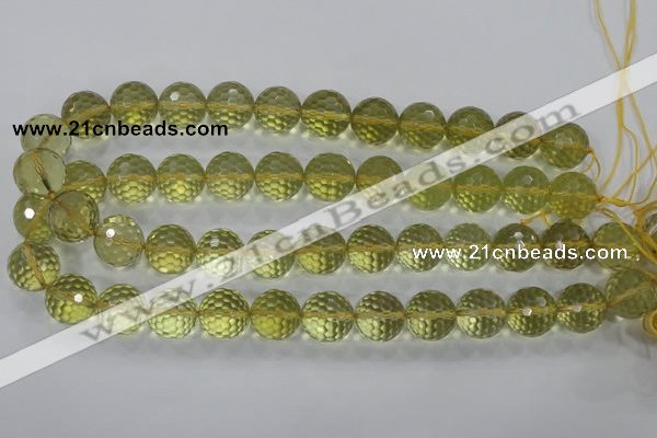 CLQ60 15.5 inches 16mm faceted round natural lemon quartz beads