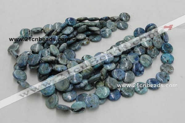 CLR09 16 inches 20mm flat round larimar gemstone beads wholesale