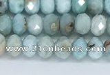 CLR101 15.5 inches 4*6mm faceted rondelle larimar gemstone beads