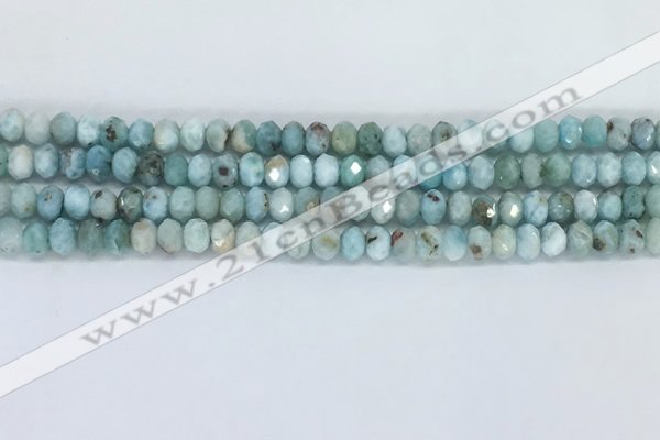 CLR101 15.5 inches 4*6mm faceted rondelle larimar gemstone beads