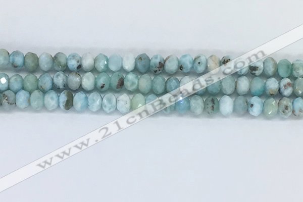 CLR102 15.5 inches 4*7mm faceted rondelle larimar gemstone beads