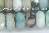 CLR105 15.5 inches 6*10mm faceted rondelle larimar gemstone beads