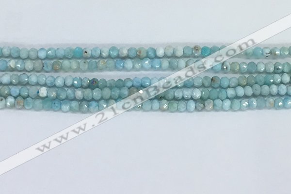 CLR108 15.5 inches 2*3mm faceted rondelle natural larimar beads