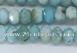 CLR109 15.5 inches 2.5*4mm faceted rondelle natural larimar beads