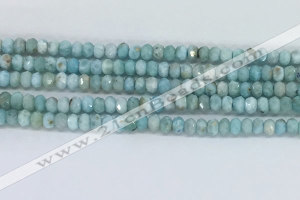 CLR109 15.5 inches 2.5*4mm faceted rondelle natural larimar beads