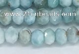 CLR110 15.5 inches 3*5mm faceted rondelle natural larimar beads