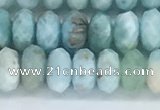 CLR111 15.5 inches 4*6mm faceted rondelle natural larimar beads