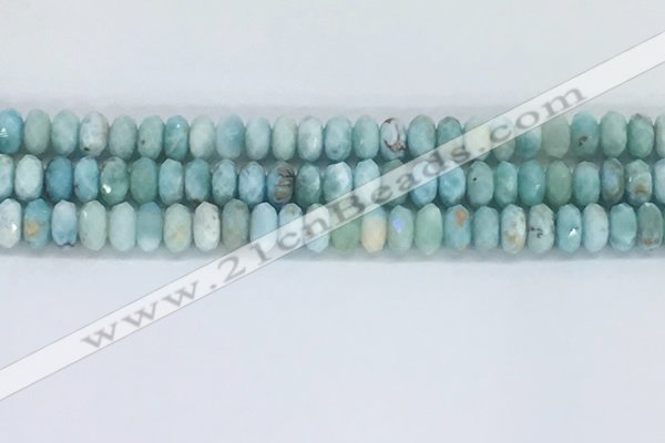 CLR111 15.5 inches 4*6mm faceted rondelle natural larimar beads