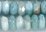 CLR113 15.5 inches 5*8mm faceted rondelle natural larimar beads