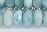 CLR114 15.5 inches 5*9mm faceted rondelle natural larimar beads