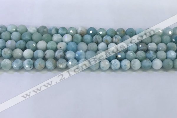 CLR118 15.5 inches 5.5mm faceted round larimar gemstone beads