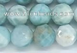 CLR120 15.5 inches 9mm faceted round larimar gemstone beads