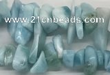 CLR135 15.5 inches 3*8mm - 6*15mm chips natural larimar gemstone beads