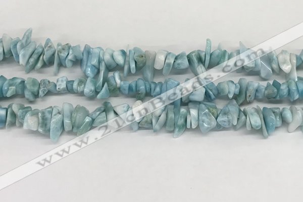 CLR135 15.5 inches 3*8mm - 6*15mm chips natural larimar gemstone beads